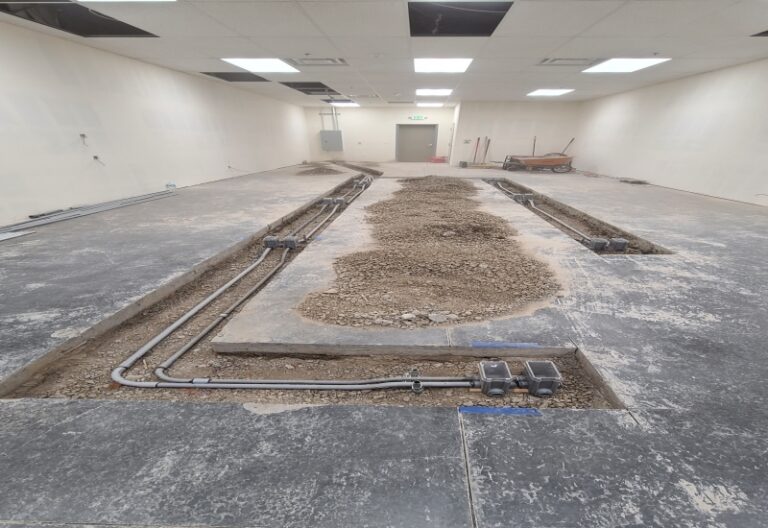 Commercial Electrical - Floor Plug and Overhead Lighting